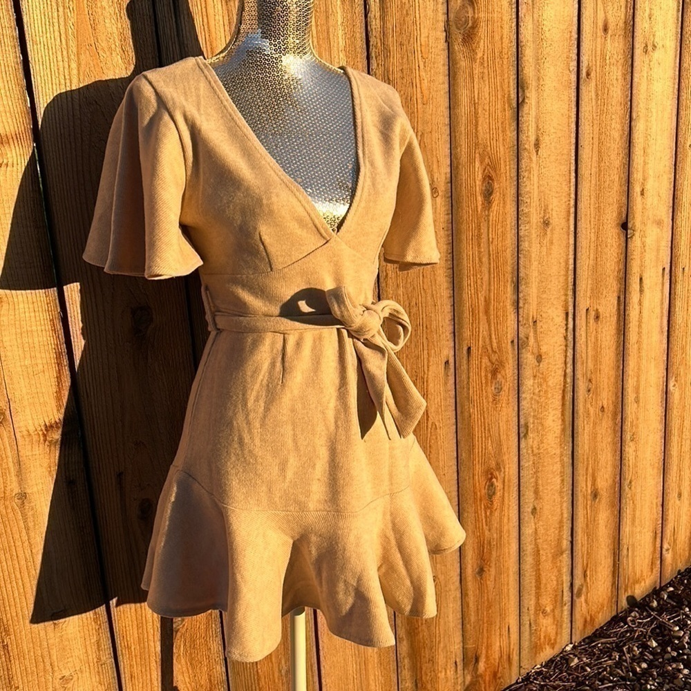 ZC faux wrap stretch mini dress